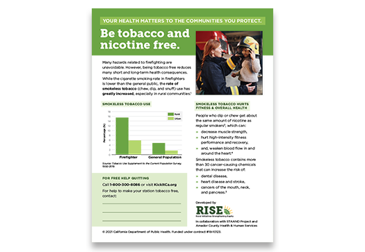 Firefighters and Smokeless Tobacco Fact Sheet