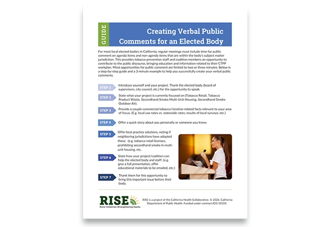 Creating Verbal Public Comments for a General Plan/Element Update